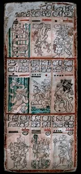 Une page du codex de Dresde, manuscrit maya, 1901