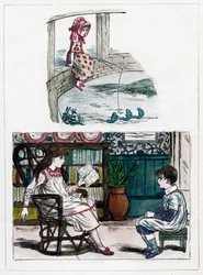 Une gravure du livre de peinture de la nature pour les petits par Kate Greenaway, vers 1880