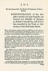 Une remontrance sur le sujet de la traite des esclaves, 1789