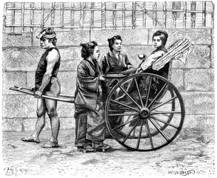 Un rickshaw, Japon, 1895