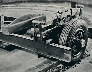 Un pneu de roadster en test, 1937