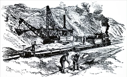 Une excavatrice à vapeur