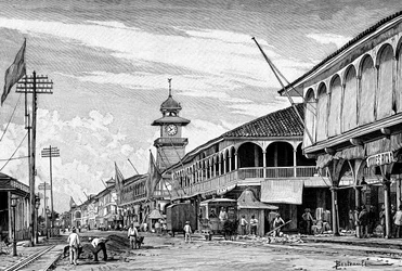 Une rue à Guayaquil, Équateur, 1895