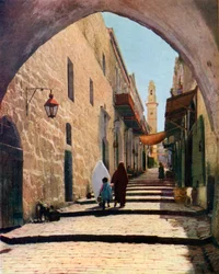 Une rue à Jérusalem, Israël, 1926