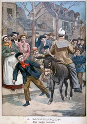 Une coutume traditionnelle, Montluçon, France, 1900