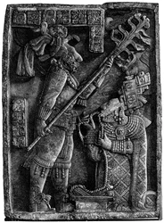 Une victime devant le dieu maya Kukulkan, 1901