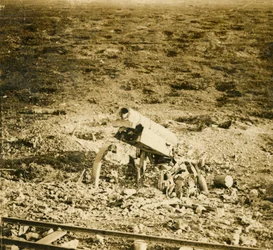 Canon abandonné de 155, vers 1914-1918