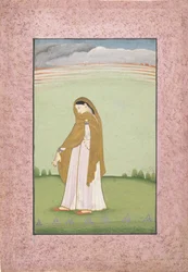 Abhisarika Nayika, une héroïne aspirant à son amant, vers 1790-1800