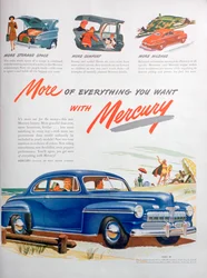Publicité pour les voitures Mercury, 1946