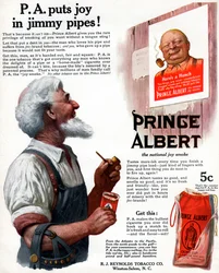 Publicité pour le tabac à pipe Prince Albert, 1913