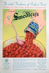 Publicité pour les fruits en conserve Smedleys, 1936