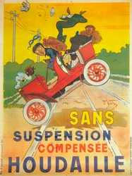 Publicité pour la suspension de voiture Houdaille, vers 1900