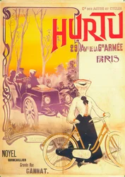 Publicité pour les voitures et bicyclettes Hurtu