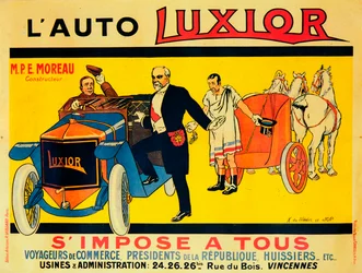 Publicité pour les voitures Luxior, vers 1912-1914