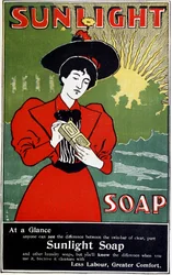Publicité pour le savon ménager Sunlight, vers 1890