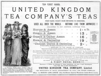Publicité pour la United Kingdom Tea Company, 1890