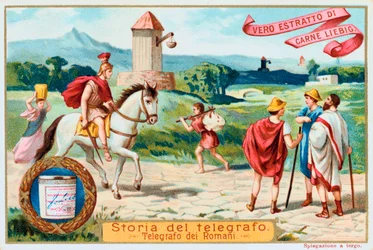 Télégraphe aérien : tours de signalisation romaines anciennes, vers 1900