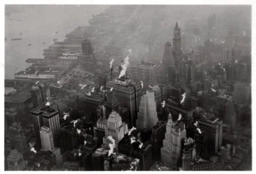 Vue aérienne de Manhattan, New York, USA, depuis un Zeppelin, 1928 1933