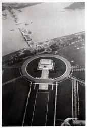 Vue aérienne du Lincoln Memorial, Washington DC, USA, depuis un Zeppelin, 1928 1933