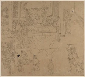 Album de thèmes taoïstes et bouddhistes : Rois des Enfers : Feuille 35, 1200s