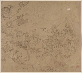Album de thèmes taoïstes et bouddhistes : Recherche de la montagne : Feuille 45, 1200s