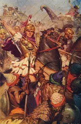 Alexandre à la bataille avec Porus, 326 av. J.-C.