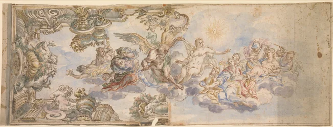 Conception allégorique pour un plafond en fresque, 1650-1700