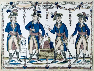 Allégories de Bonaparte, Augereau, Massina, Berphier, France, 1789
