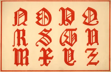Alphabet, lettres N-Z, majuscules