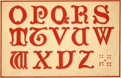 Alphabet, lettres O-Z, majuscules