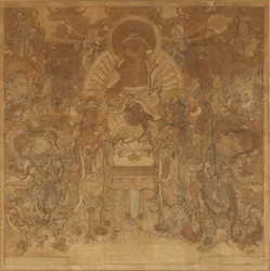 Assemblée du Bouddha Amitabha dans le Paradis Occidental, fin 18ème-début 19ème siècle
