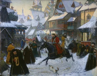 Une ancienne ville russe. Les cavaliers, années 1910