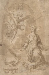 Un Ange Apparaissant à Sainte Catherine d
