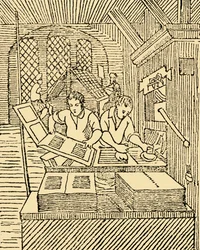 Un bureau de typographe ancien, vers 1930