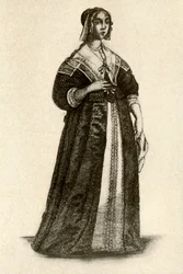 Une dame anglaise en robe de maison, 1640, 1937