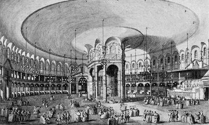 Vue intérieure de la rotonde dans les jardins de Ranelagh