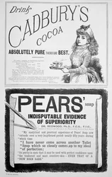 Une page publicitaire dans Yuletide, 1890
