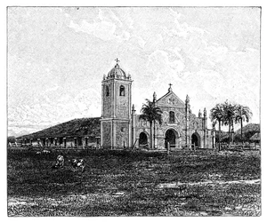 Une ancienne église jésuite, Pirayu, Paraguay, 1895