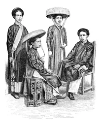 Chefs et femmes annamites, Vietnam, 1895