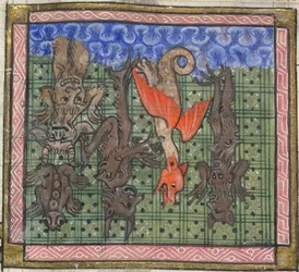 Apocalypse, Détail : Démons tombant du ciel, ca 1370-1375