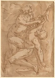 Apollon écorchant Marsyas recto Deux esquisses d