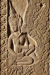 Sculpture de danseuse Apsara à Angkor Wat, Siem Reap, Cambodge
