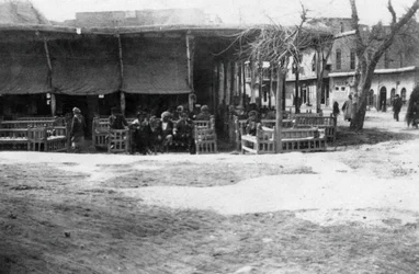Café arabe, Bagdad, Mésopotamie, Première Guerre mondiale, 1918