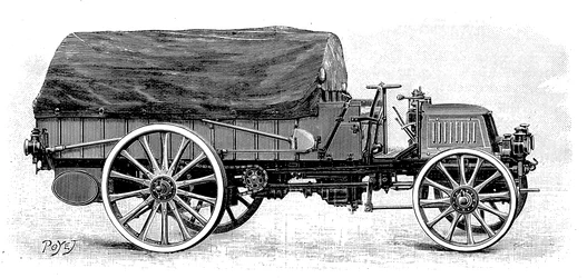 Camion militaire par Daimler, avec moteur 4 cylindres 12 ch, 1904
