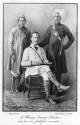 Arnold Henry Savage Landor et ses deux fidèles serviteurs