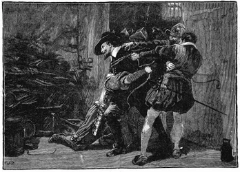 Arrestation de Guy Fawkes dans les caves du Parlement, 1605
