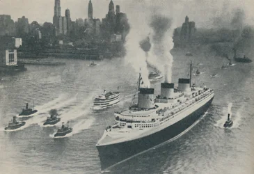 Arrivée à New York du Normandie, 1936