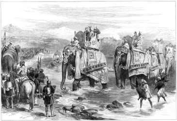 Arrivée du prince de Galles à Jummoo, Cachemire, 1876