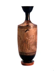 Artémis avec un cygne. Lekythos, fond blanc, vers 490 av. J.-C.