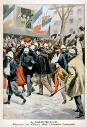 À Marseille, le retour des soldats français blessés de Chine, 1901